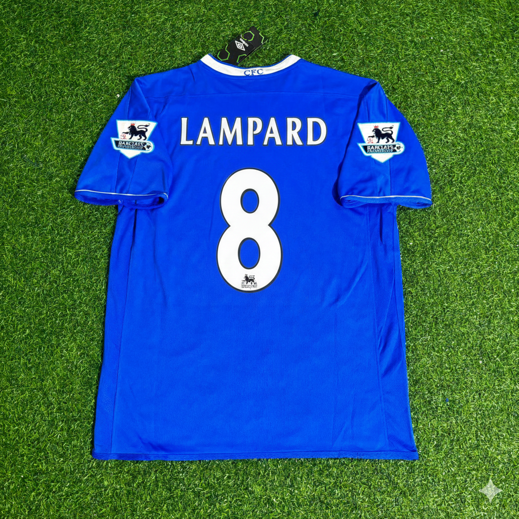 Chelsea 2003 2005 Season Home Navy Blue Retro Jersey – Frank Lampard – Back View