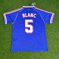 Laurent Blanc France 1998 World Cup Retro Football Jersey – Back View
