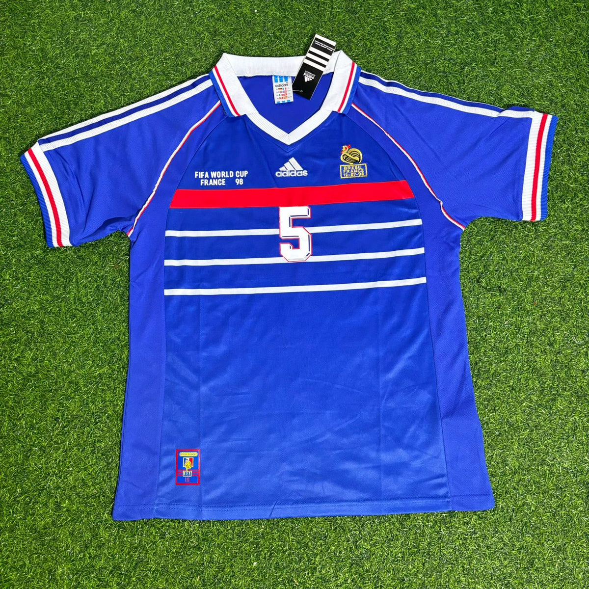 Laurent Blanc France 1998 World Cup Retro Football Jersey – Front View