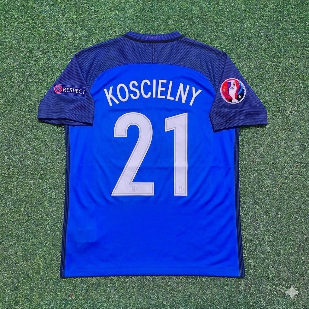 France Euro 2016 Home Retro Football Jersey – Laurent Koscielny #21 – Back View