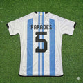Argentina 2022 Qatar World Cup Champion Home Jersey – Leandro Paredes 5- – Back View