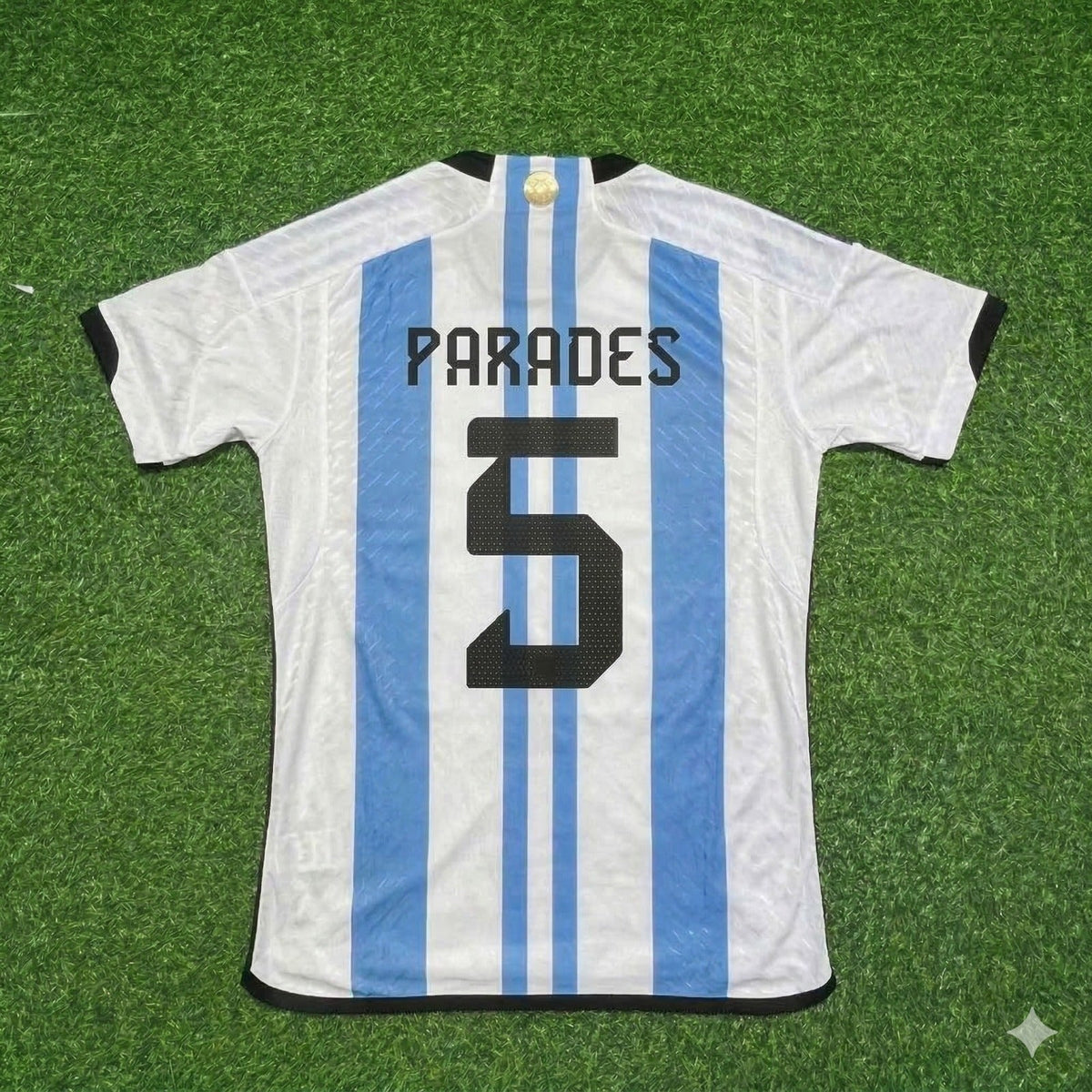 Argentina 2022 Qatar World Cup Champion Home Jersey – Leandro Paredes 5- – Back View
