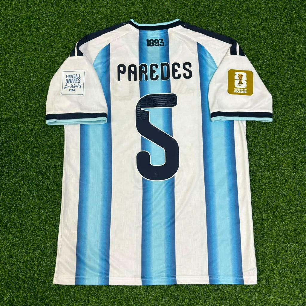 Leandro Paredes Argentina 2026 World Cup Football Jersey – Back View