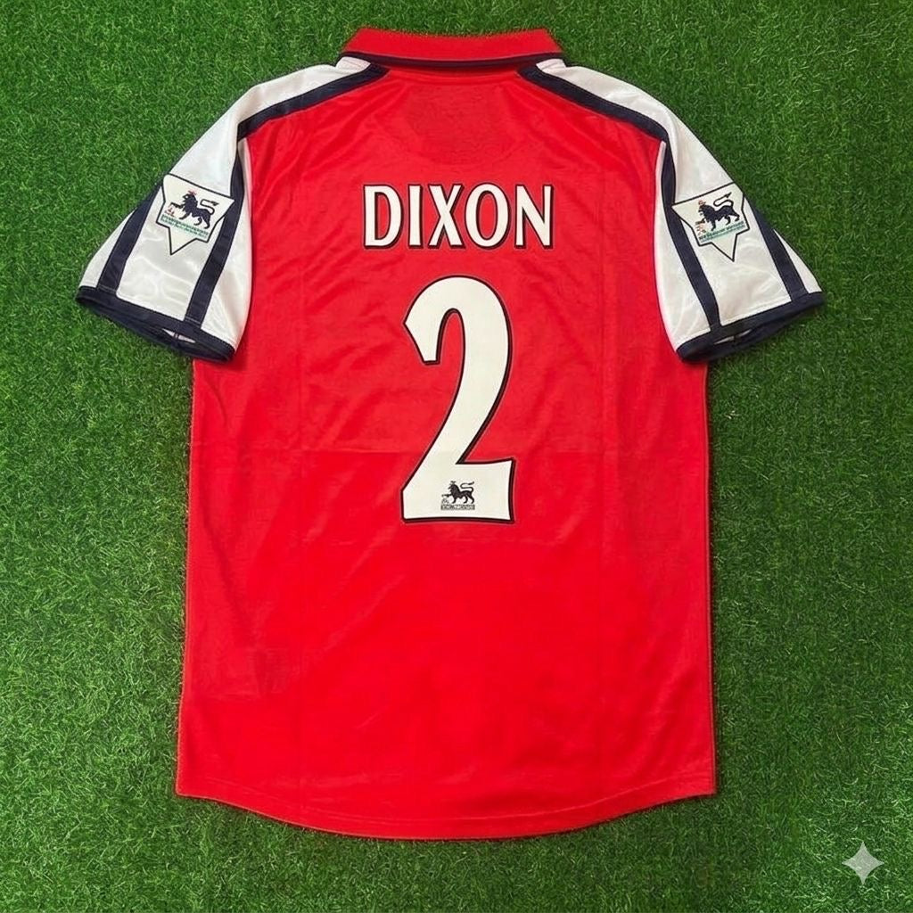 Arsenal 1999/02 Red White Retro Jersey – Lee Dixon #2 – Back View