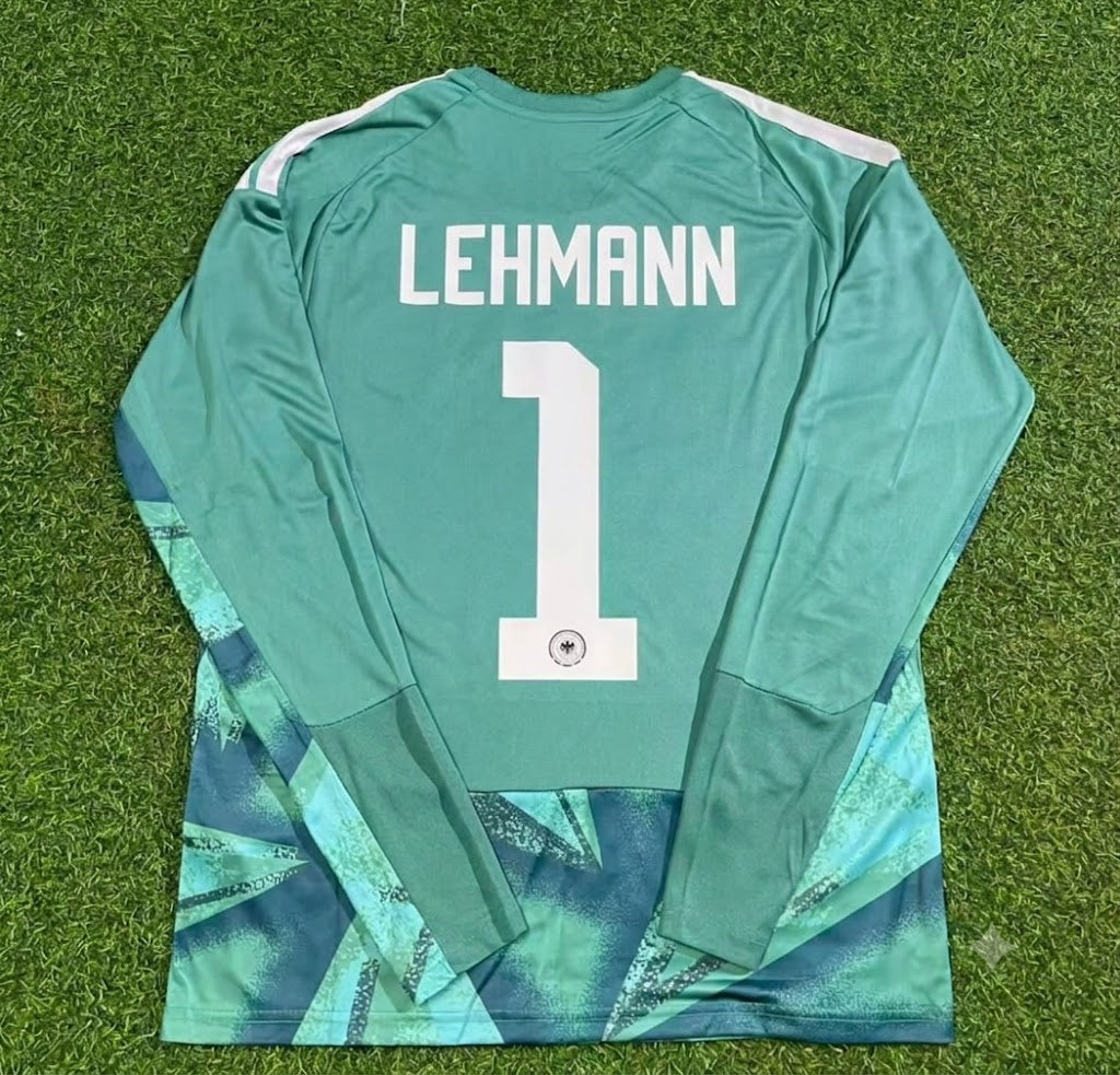 Jens Lehmann Germany Retro Goalkeeper Long Sleeve Football Jersey – Back View