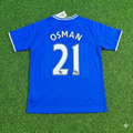Leon Osman #21 Everton Fc Blue Retro Football Jersey – Back View