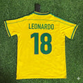 Brazil 1998 World Cup Retro Jersey – Leonardo Araújo #18 – Back View