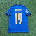 Italy EURO 2020 Final Retro Soccer Jersey – | | – Leonardo Bonucci #19 – Back View