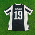 Leonardo Bonucci #19 Juventus 2017-2018 Retro Football Jersey – Back View