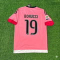 Juventus Retro Pink 2015-2016 Jersey – Leonardo Bonucci – Back View