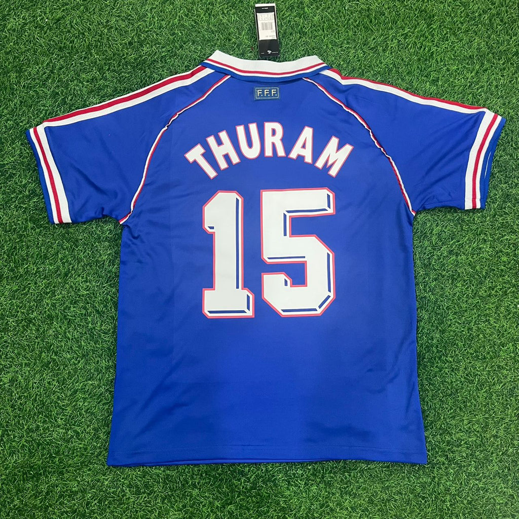 Lilian Thuram France 1998 World Cup Retro Football Jersey – Back View