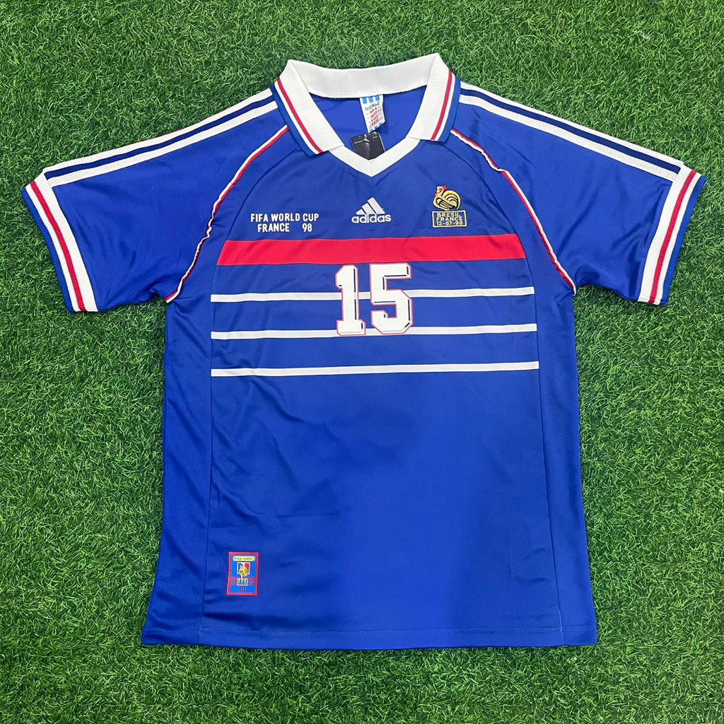 Lilian Thuram France 1998 World Cup Retro Football Jersey – Front View