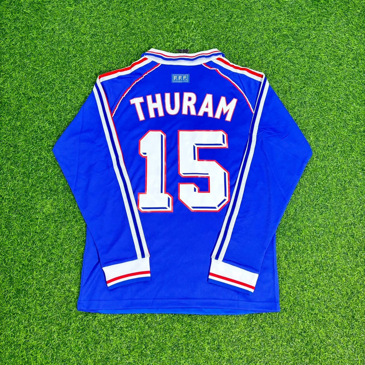 1998 France World Cup Lilian Thuram Retro Long Sleeve Football Jersey – Back View