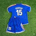 2000 France EURO Lilian Thuram 15- 2002 Retro Kids Football Jersey – Back View