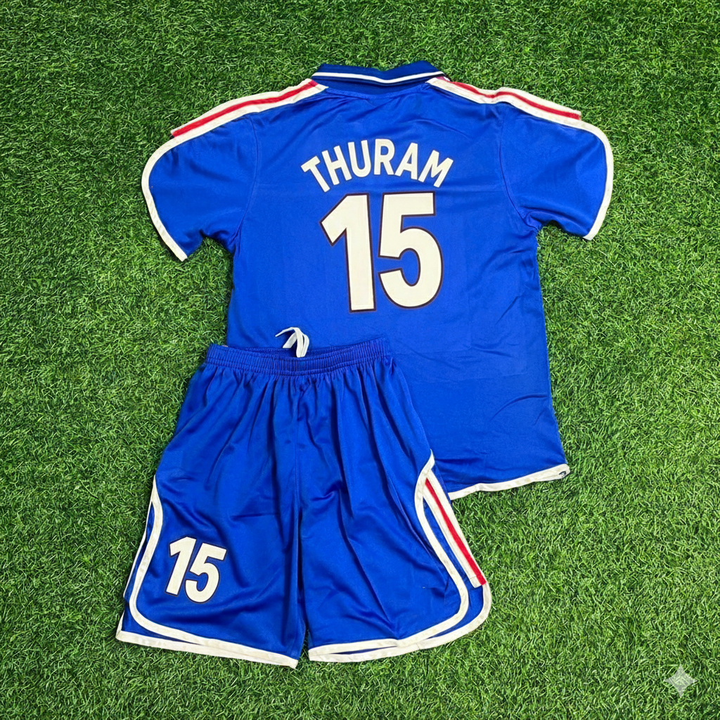 2000 France EURO Lilian Thuram 15- 2002 Retro Kids Football Jersey – Back View
