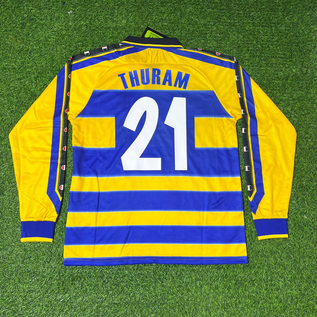 Lilian Thuram Parma 1999/00 Retro Long Sleeve Football Jersey – Back View