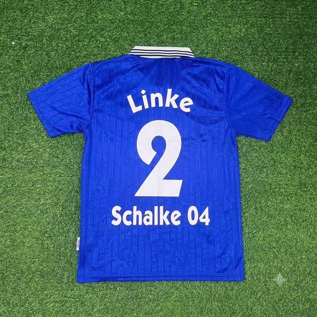 Thomas Linke Schalke 04 Heim Retro Fußballtrikot Jersey – Back View
