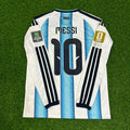 Lionel Messi #10 Argentina 2026 World Cup Home Legacy Patch Long Sleeve Football Jersey – Back View