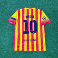 2013/14 Lionel Messi 10 - Barcelona Yellow Red Retro Football Jersey – Back View