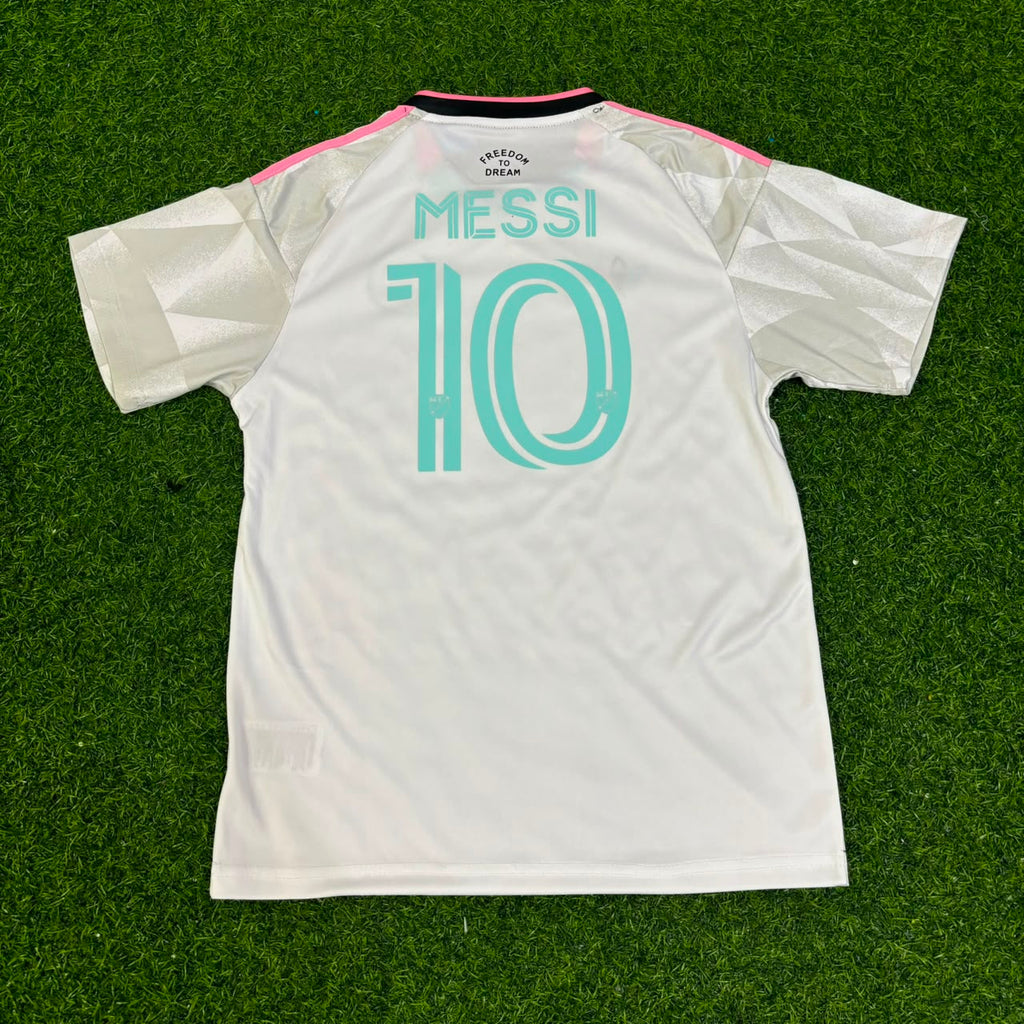 Lionel Messi New Season White Kids Jersey – Front View
