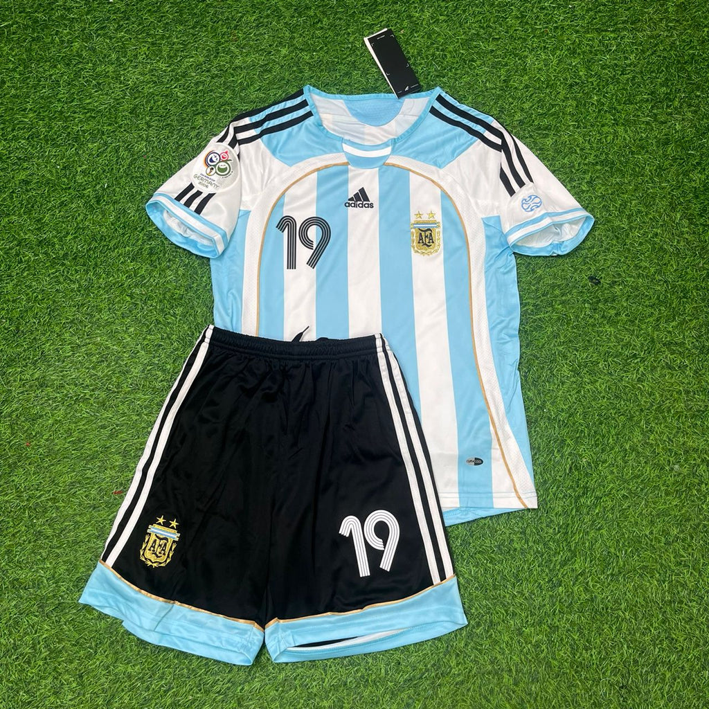 2006 Argentina World Cup Lionel Messi Kids Retro Football Jersey – Front View