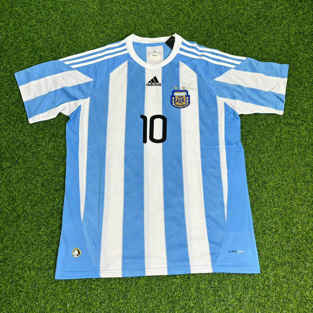 2010 Argentina World Cup Lionel Messi 10- Retro Football Jersey – Front View
