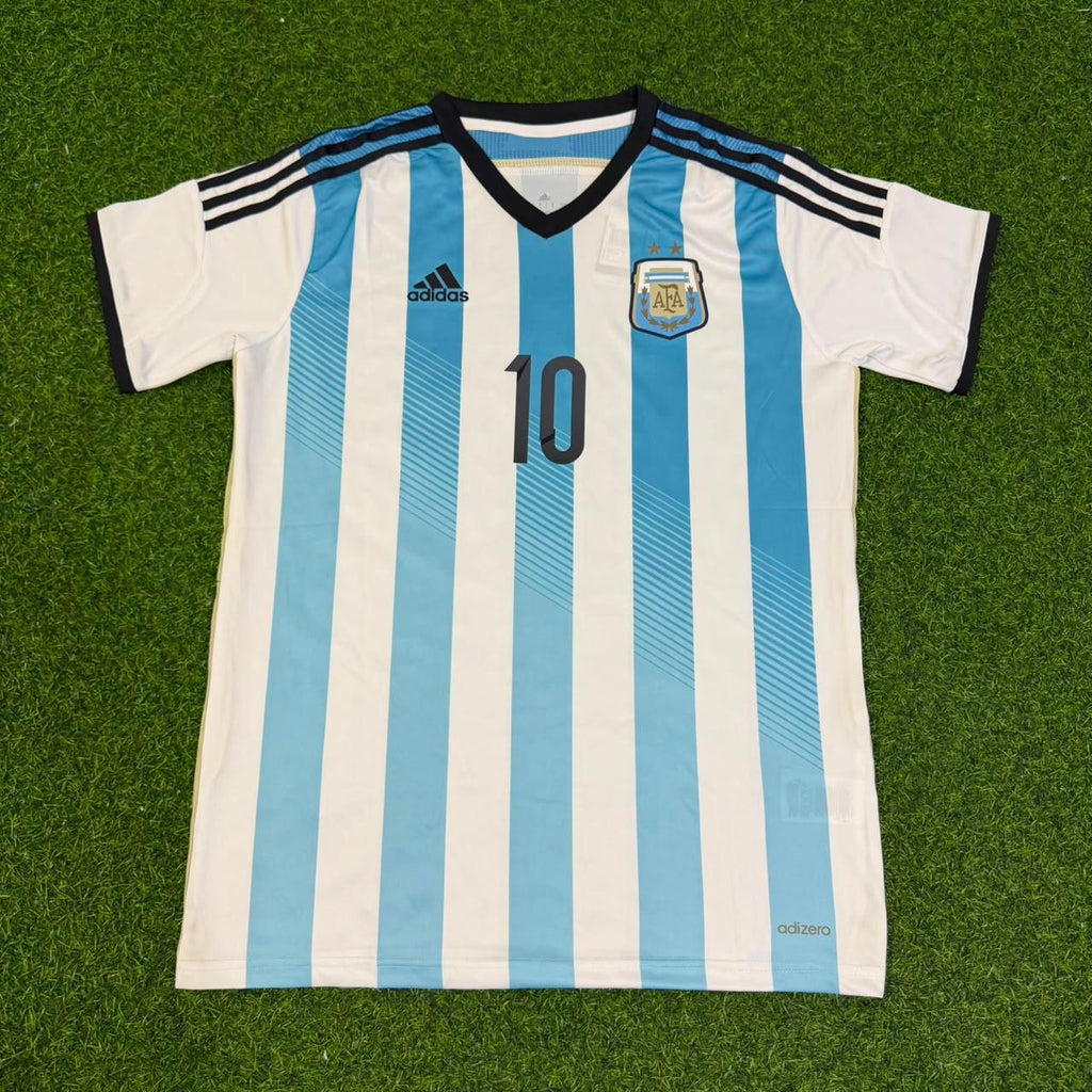 Lionel Messi Argentina 2014 World Cup Home Retro Jersey – Front View