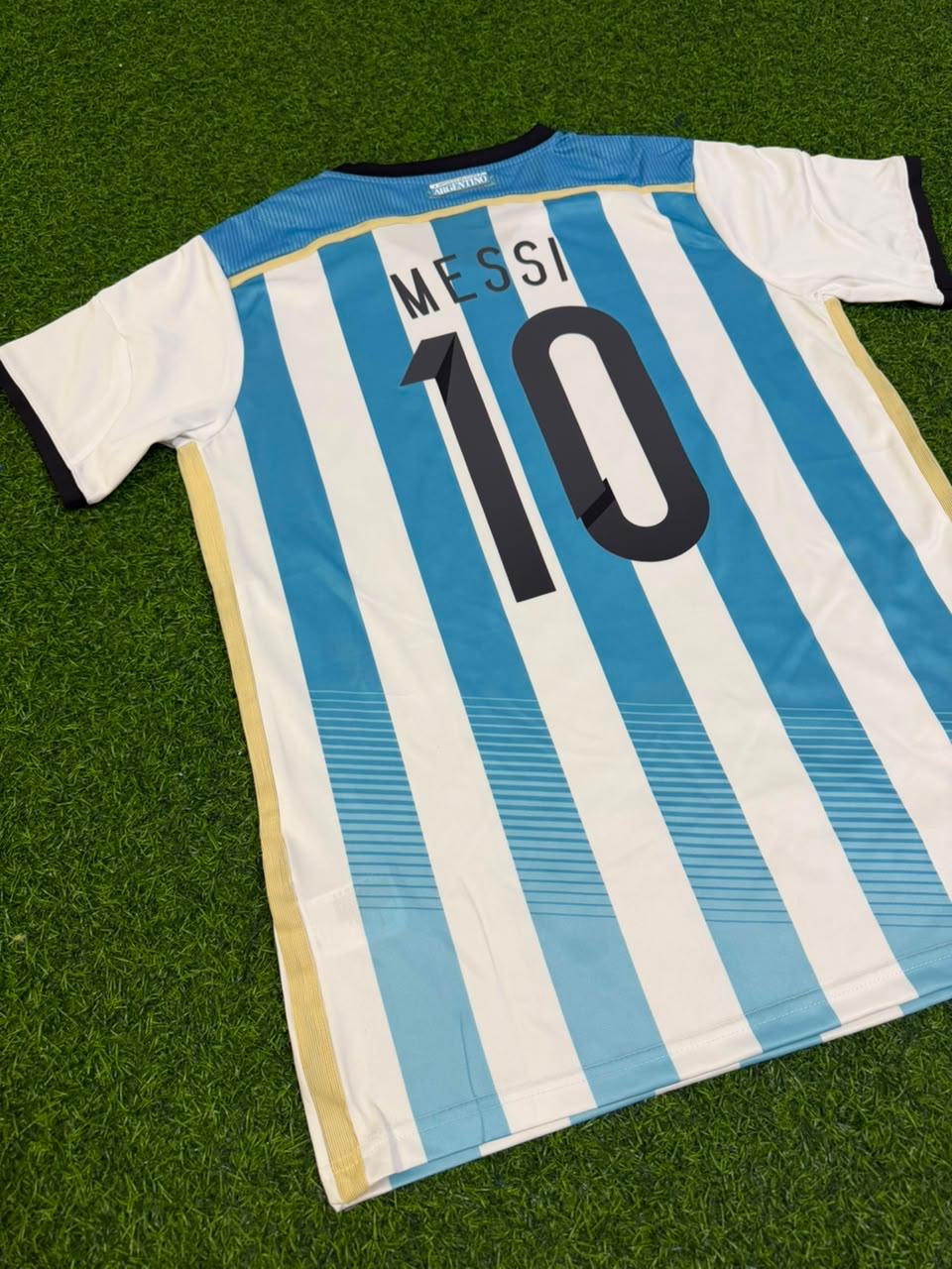 Lionel Messi Argentina 2014 World Cup Home Retro Jersey – Detailed View