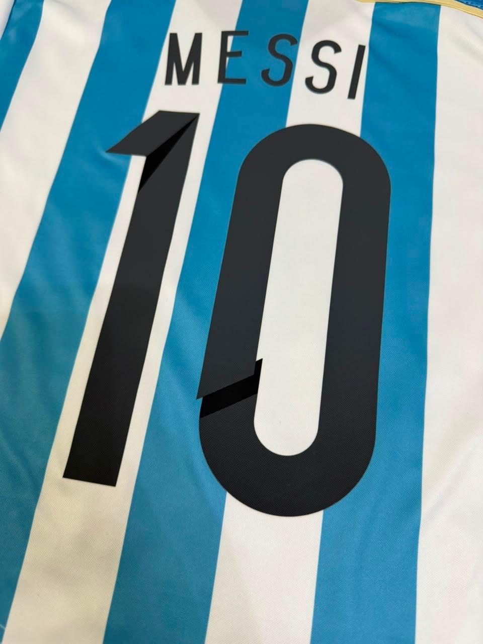 Lionel Messi Argentina 2014 World Cup Home Retro Jersey – 4