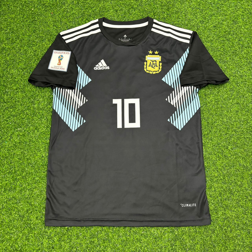 Lionel Messi Argentina 2018 World Cup Black Retro Football Jersey – Front View