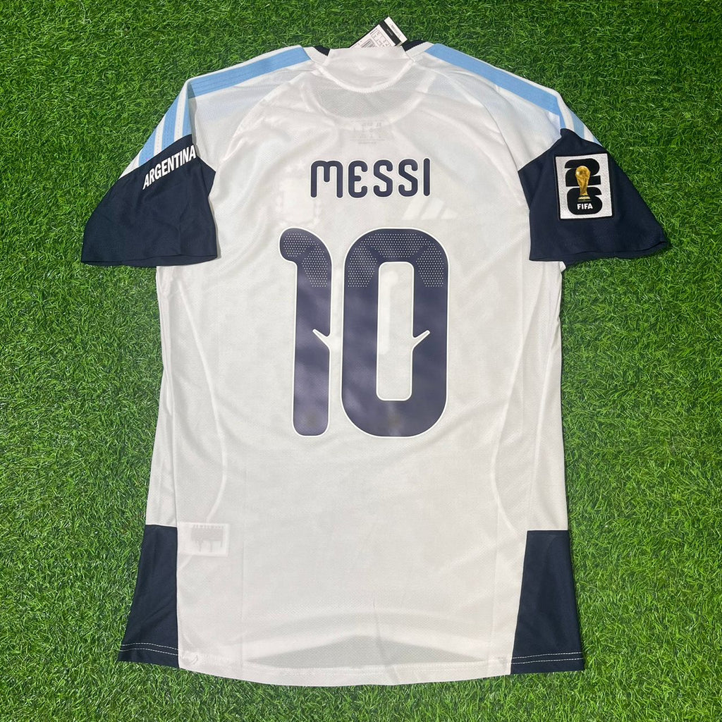Argentina 2026 World Cup White Player Version New Season Football Jersey – Lionel Messi – Back View