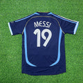 Argentina 2006 World Cup Dark Blue Home Retro Football Jersey – Lionel Messi – Back View