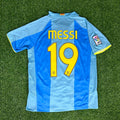 Lionel Messi Barcelona Blue Yellow Number 19 First Debut Retro Jersey – Back View