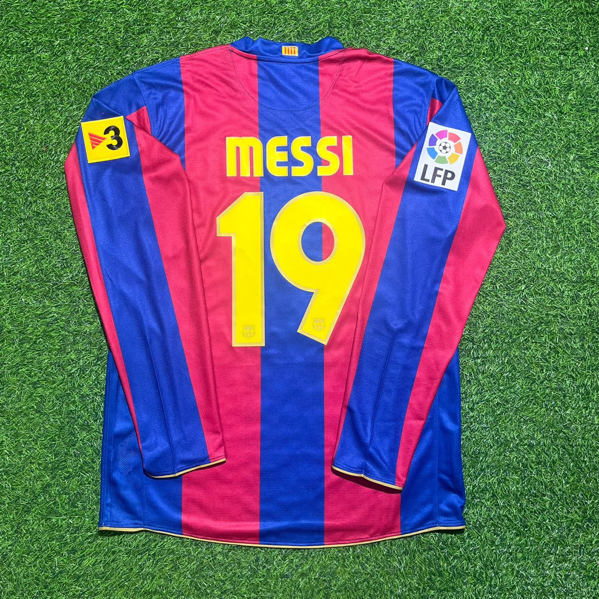 2007/08 Lionel Messi Barcelona Retro Football Jersey – Back View