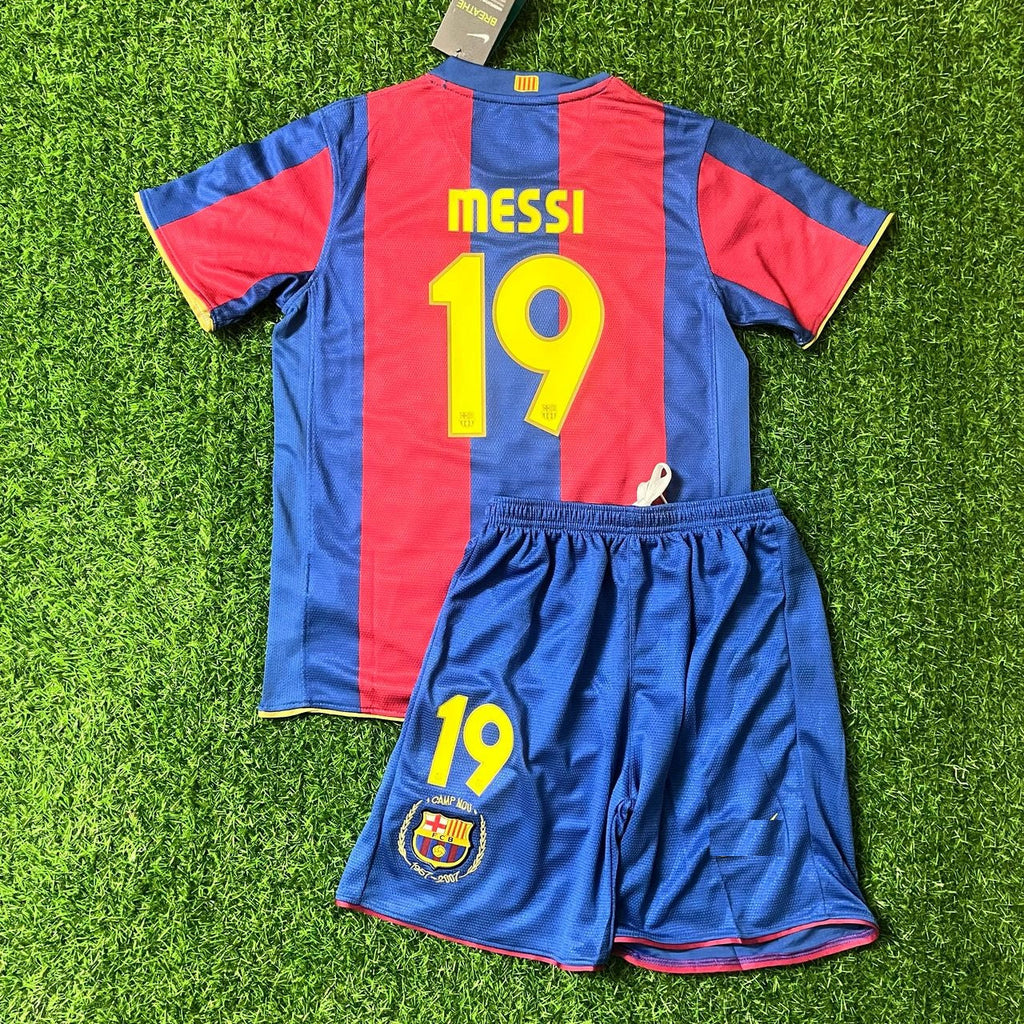 Lionel Messi Barcelona 07/08 Home Kids Kit Football Jersey for Children – Back View