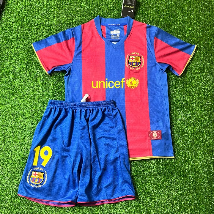 Lionel Messi Barcelona 07/08 Home Kids Kit Football Jersey for Children – Front View