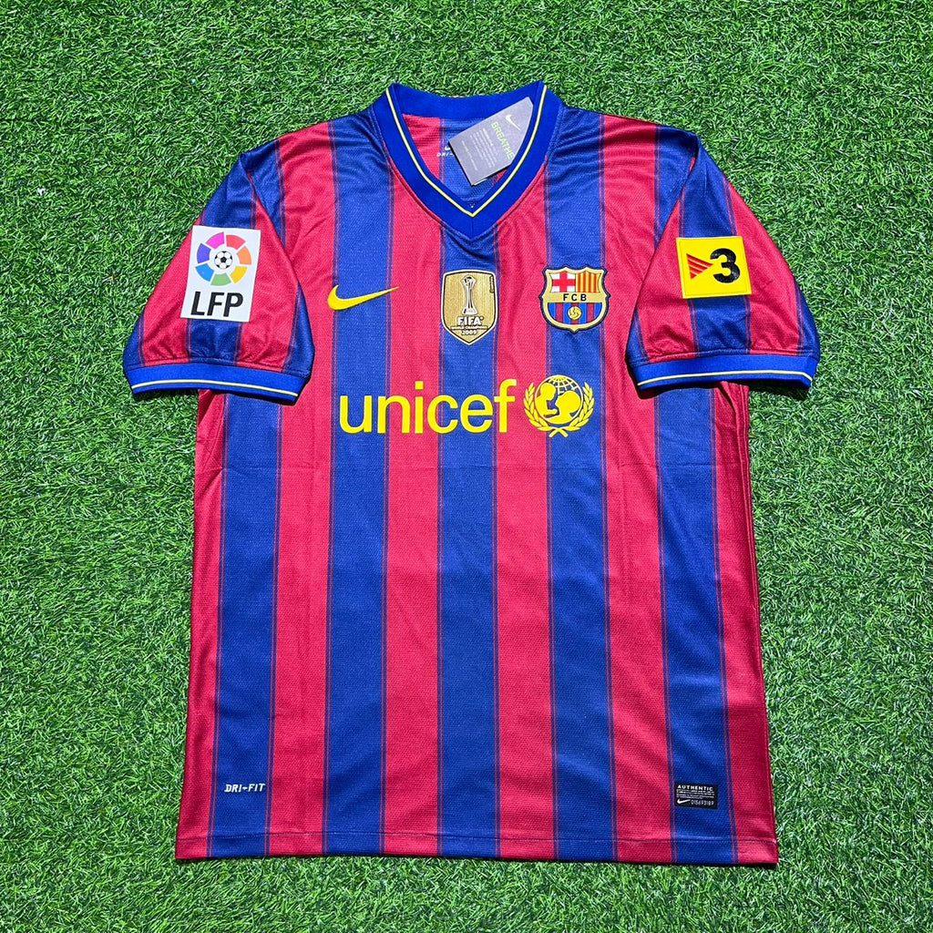 2009/10 Lionel Messi Barcelona Home Retro Football Jersey – Front View