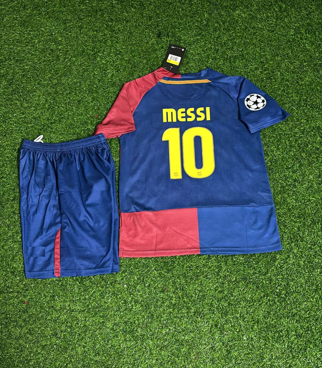 Lionel Messi Barcelona 2009 Champions League Final Retro Kids Football Jersey – Back View