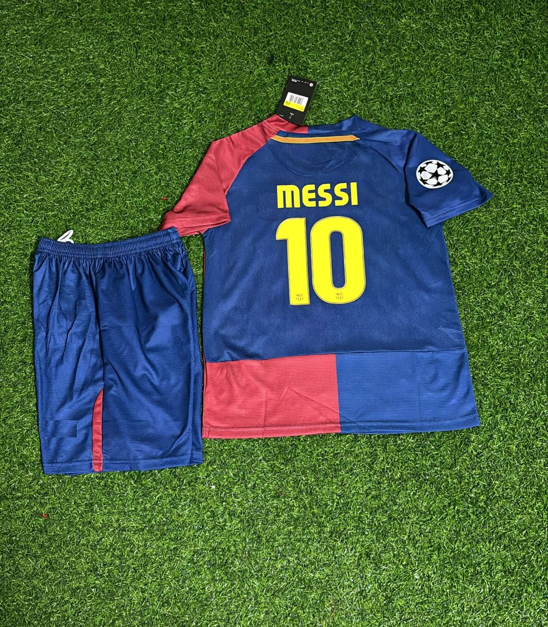 Lionel Messi Barcelona 2009 Champions League Final Retro Kids Football Jersey – Back View