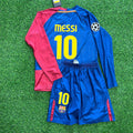 Lionel Messi Barcelona 2009 Final Kids Retro Football Jersey Soccer Kit – Back View
