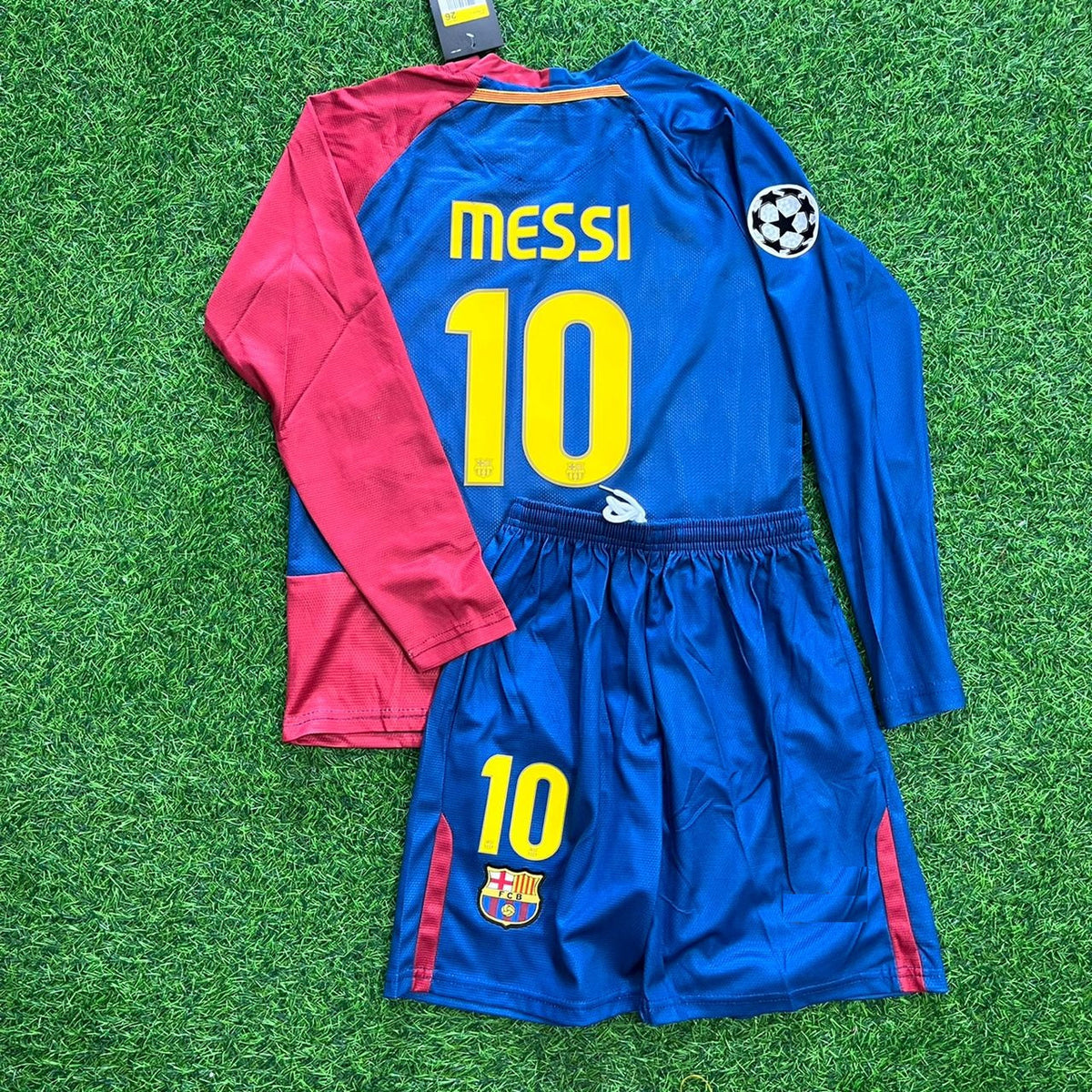 Lionel Messi Barcelona 2009 Final Kids Retro Football Jersey Soccer Kit – Back View