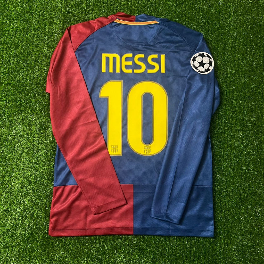 Lionel Messi Barcelona 2009 Roma Final Retro Jersey – Detailed View
