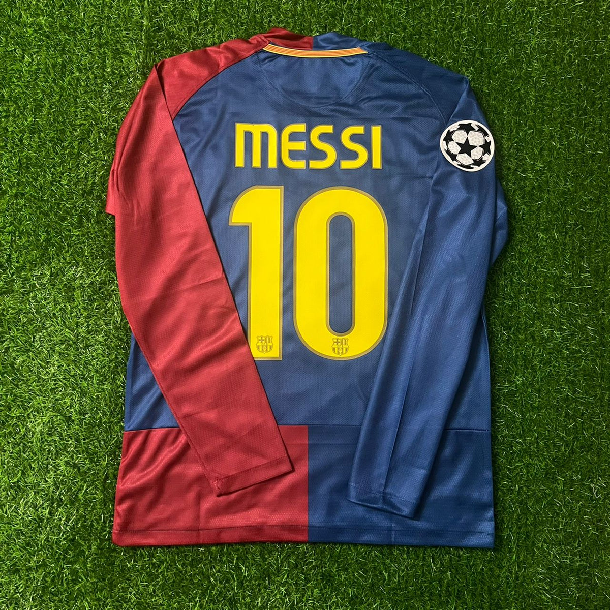 Lionel Messi Barcelona 2009 Roma Final Retro Jersey – Detailed View