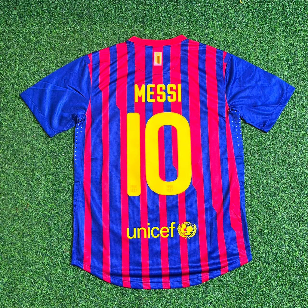 Barcelona 2011-2012 Retro Home Football Jersey – Lionel Messi – Back View
