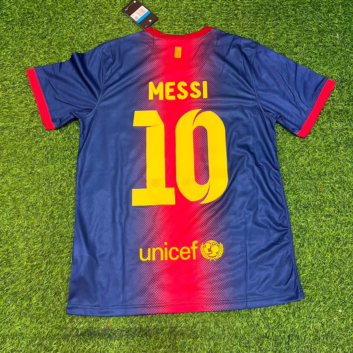 2012/13 Lionel Messi Barcelona Retro Home Football Jersey – Back View
