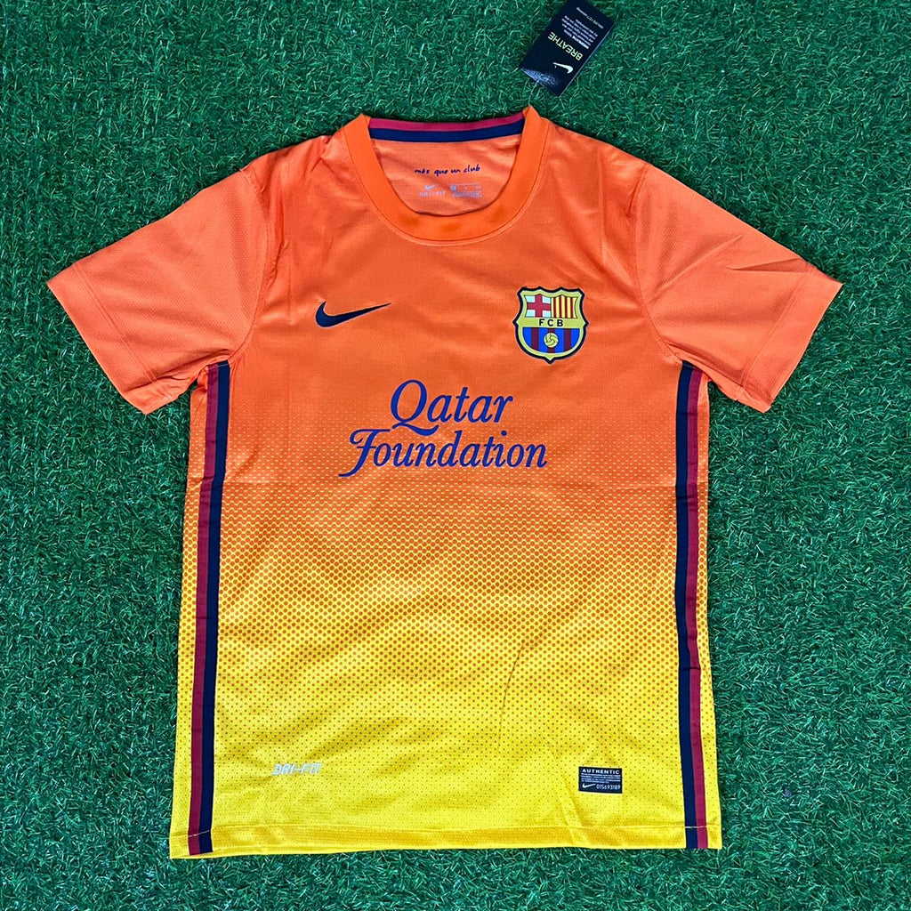 2012/13 Barcelona Orange Retro Jersey – | | Football Jersey – Xavi 6 – Front View