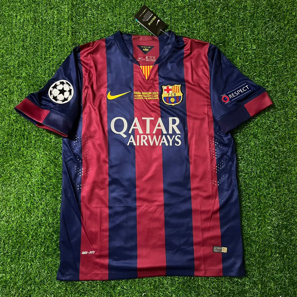 Xavi Hernandez Barcelona 2015 Final Berlin Champions League Jersey – Front View