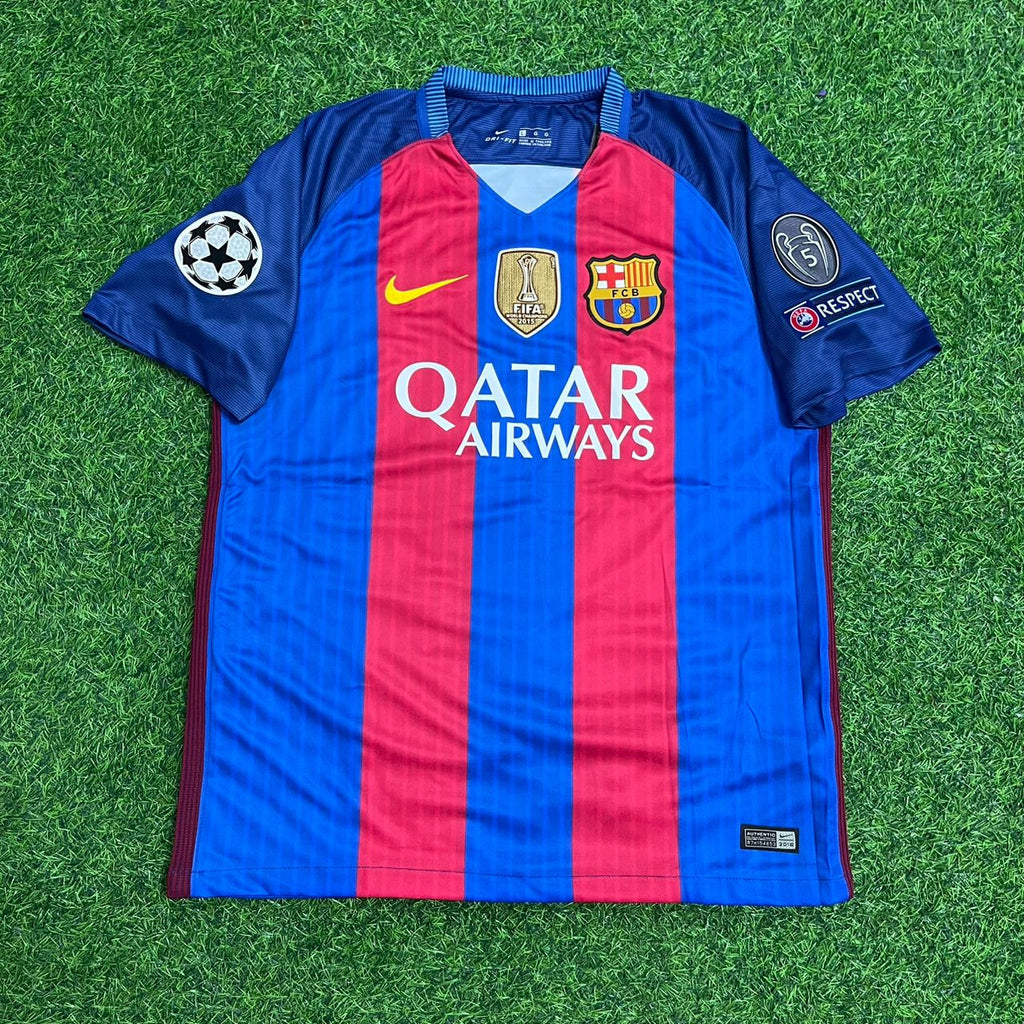 Lionel Messi Barcelona 2016–2017 Home Retro Football Jersey – Front View