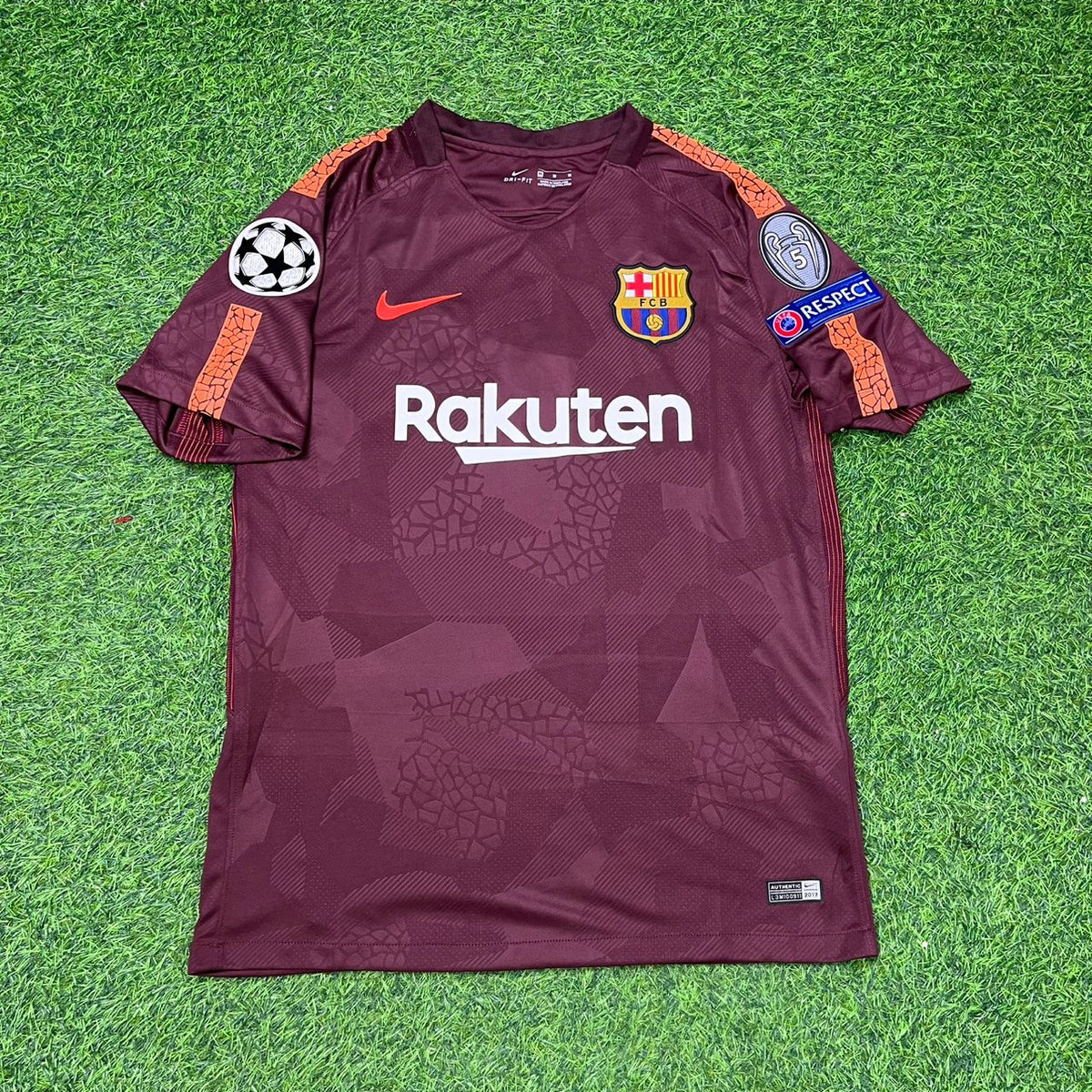 Lionel Messi Barcelona 2017-2018 Third Retro Football Jersey – Front View