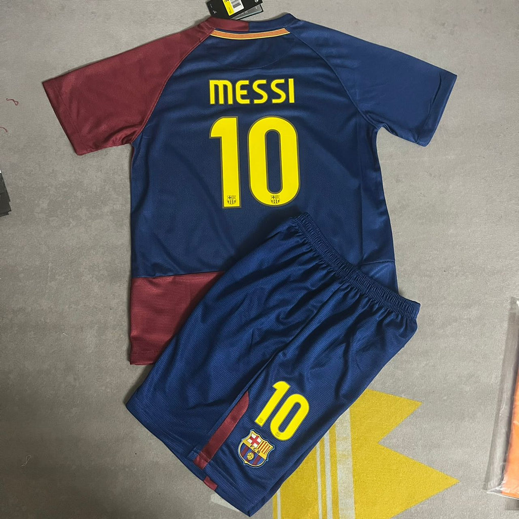 Lionel Messi Barcelona Champion League Final Home Kids Kit Kindertrui (Ages 3-13) – Back View
